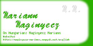 mariann maginyecz business card